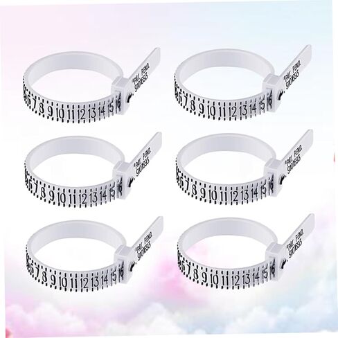 jojofuny 6Pcs White Ring Gauge Finger Measuring Tool for Accurate Reusable for Easy and Measurement in Saudi Arabia