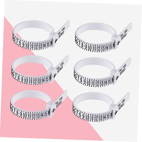 jojofuny 6Pcs White Ring Gauge Finger Measuring Tool for Accurate Reusable for Easy and Measurement in Saudi Arabia