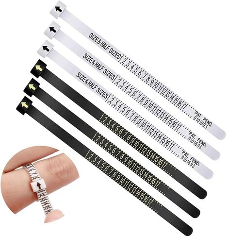 jojofuny 6Pcs White Ring Gauge Finger Measuring Tool for Accurate Reusable for Easy and Measurement in Saudi Arabia