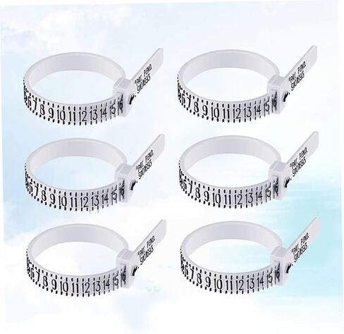 jojofuny 6Pcs White Ring Gauge Finger Measuring Tool for Accurate Reusable for Easy and Measurement in Saudi Arabia