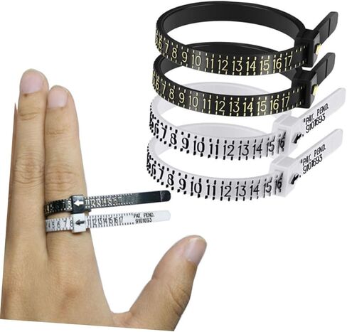 jojofuny 6Pcs White Ring Gauge Finger Measuring Tool for Accurate Reusable for Easy and Measurement in Saudi Arabia