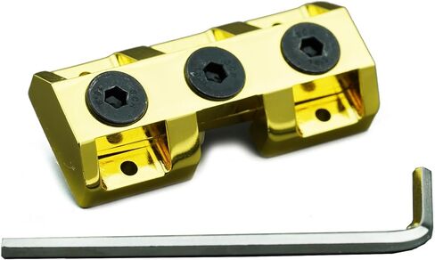 Guyker Locking Clamp for Guitar, Behind the Nut, with Screws, Pure Brass Headless Guitar Bridge String Lock CNC Machined 6 String Electric Guitar Replacement Part, Black XS001 in Saudi Arabia