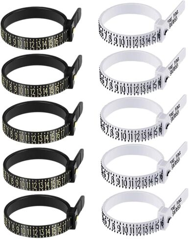 Angoily 10Pcs Finger Gauge Measuring Tools Accurate Ring Sizer Measurer for Jewelry Durable Reusable for Home DIY Professional Use in Saudi Arabia