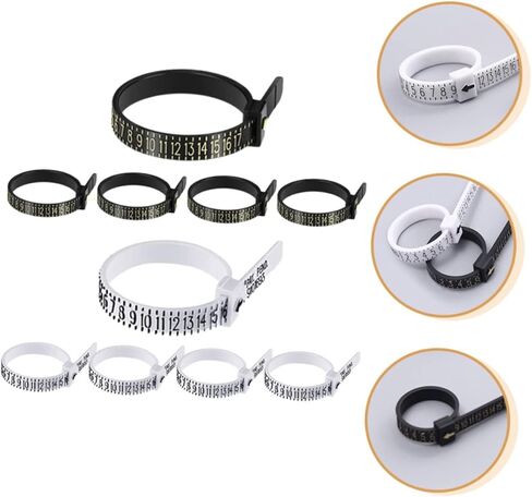 Angoily 10Pcs Finger Gauge Measuring Tools Accurate Ring Sizer Measurer for Jewelry Durable Reusable for Home DIY Professional Use in Saudi Arabia