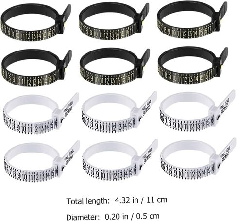 Angoily 10Pcs Finger Gauge Measuring Tools Accurate Ring Sizer Measurer for Jewelry Durable Reusable for Home DIY Professional Use in Saudi Arabia