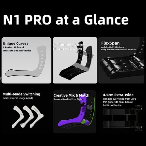 Aestivate Ergonomic Electric Guitar Holder Footstool Leg Stand Guitar Foot Stool Electric Guitar Support Leg Stand Guitar Lifter (Medium - Black) N1 pro Anti-slip design in Saudi Arabia