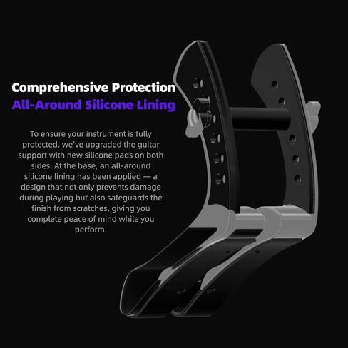 Aestivate Ergonomic Electric Guitar Holder Footstool Leg Stand Guitar Foot Stool Electric Guitar Support Leg Stand Guitar Lifter (Medium - Black) N1 pro Anti-slip design in Saudi Arabia