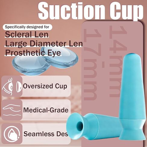 3Pack Scleral Lens Suction Cup Remover Tool, Contact Lens Applicator Extra-Large 10mm Depth with Travel Case One-Piece Silicone Lens Removal Lens Inserter (Only for 14-17mm Hard Lens/Prosthetic Eyes) in Kuwait