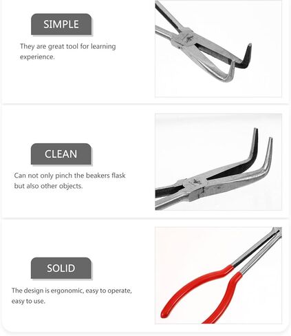 Luxshiny Red 11-inch Laboratory Crucible Tongs 90-degree Clamp for Melting Furnace, Long Metal Crucible Beaker Holder with Heat-resistant Handle for Gold Smelting and Casting in Kuwait