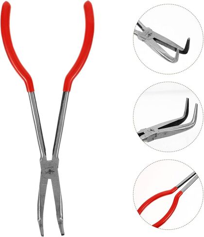 Luxshiny Red 11-inch Laboratory Crucible Tongs 90-degree Clamp for Melting Furnace, Long Metal Crucible Beaker Holder with Heat-resistant Handle for Gold Smelting and Casting in Kuwait