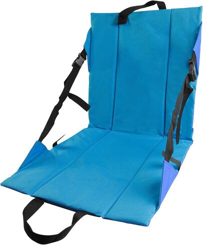 Folding Stadium Seat Cushion with Backrest, Portable Bleacher Pad for Camping, Fishing,15.8'' x 16.5'',Lightweight Chair with Backrest for Outdoor Sports and Concerts(Blue and Purple) in Kuwait