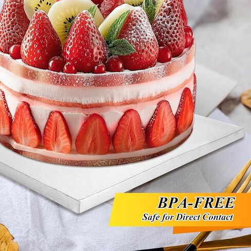 10 قطعة طبلة كعكة مربعة 12 بوصة لوحة كعكة مربعة 1/2 بوصة سميكة طبلة كعكة فضية DIY بها بنفسك ، تزيين ، لوازم الخبز in Kuwait