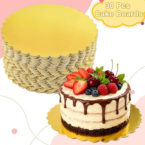 30 حزمة من ألواح الكيك الذهبية مقاس 10 بوصة، لوحة الكيك الدائرية من الورق المقوى، لوحات قاعدة دائرية من الورق المقوى، لوحات قاعدة دائرية للكيك للاستعمال مرة واحدة لتزيين الكيك، كعكة الزفاف وأعياد الميلاد، DIY in Saudi Arabia