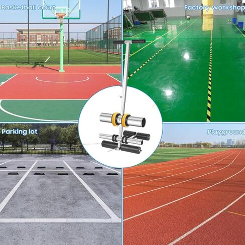 Court Line Tape Machine, Hand Pushed Basketball Court Line Striping Machine, Basketball Court Stencil Kit Width Adjustable, for Parking Lots, Driveway in Saudi Arabia