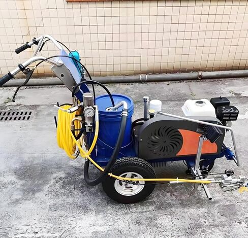 Hot Melt Cold Spray Dual-Use Road Marking Machine, Heavy Duty Industrial Line Striper with Adjustable 50-450mm Line Width,Thermoplastic Painter for Highway Port Construction Site Sports Court Airfield in Saudi Arabia