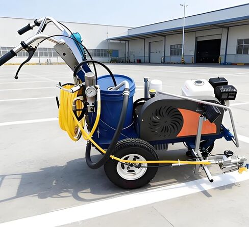 Walk Behind Hot Melt Thermoplastic Machine, Bead Spreader & Fast Heating Barrel High Precision Pavement Marking Line Striper, Quick Drying, for Lot Residential Driveway Community Square Concrete Road in Saudi Arabia