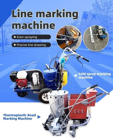 Multi-Width 50-450mm Hot Melt Thermoplastic Line Striper,Heavy Duty Behind Road Marking Machine with Insulated Heating Barrel,for Parking Garage Property Management School Playground Municipal Project in Saudi Arabia