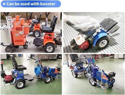 Multi-Width 50-450mm Hot Melt Thermoplastic Line Striper,Heavy Duty Behind Road Marking Machine with Insulated Heating Barrel,for Parking Garage Property Management School Playground Municipal Project in Saudi Arabia