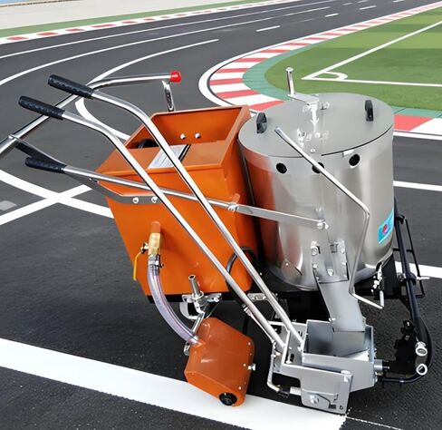 Industrial Grade Hot Melt Vibration Road Marking Machine, Walk Behind Hand Push Line Striper with Adjustable Bead Spreader, Fast Heating Quick Drying,for High Speed Road Construction Zone Sports Field in Saudi Arabia