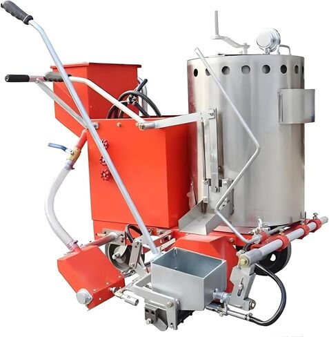 Industrial Grade Hot Melt Vibration Road Marking Machine, Walk Behind Hand Push Line Striper with Adjustable Bead Spreader, Fast Heating Quick Drying,for High Speed Road Construction Zone Sports Field in Saudi Arabia