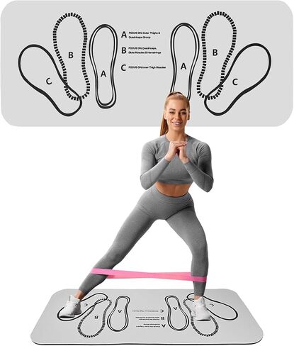 Squat Mat with Foot Position,Large Non-Slip Squat Target Pad， Pad 31.5'' X13.8'',6mm Thickness Squat Mat Foot Positioning, Exercise Mat for Squats, Leg and Abdominal Workouts in Saudi Arabia