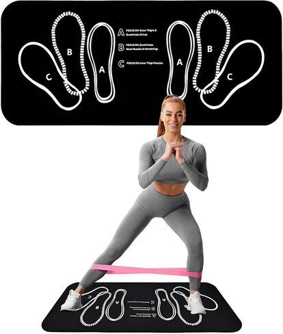 Squat Mat with Foot Position,Large Non-Slip Squat Target Pad， Pad 31.5'' X13.8'',6mm Thickness Squat Mat Foot Positioning, Exercise Mat for Squats, Leg and Abdominal Workouts in Saudi Arabia