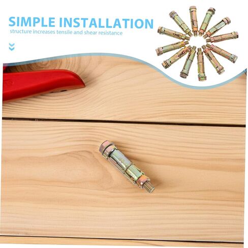12Pcs Heavy Duty Shield Anchors Metal Expansion Screws for Concrete Brick Wall Construction Durable Fasteners with Enhanced Structural Integrity in Saudi Arabia