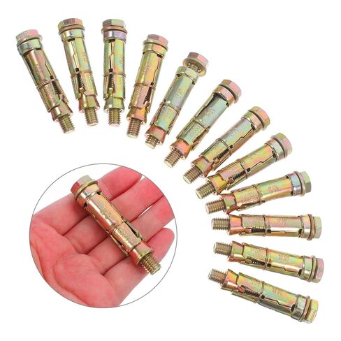 12Pcs Heavy Duty Shield Anchors Metal Expansion Screws for Concrete Brick Wall Construction Durable Fasteners with Enhanced Structural Integrity in Saudi Arabia
