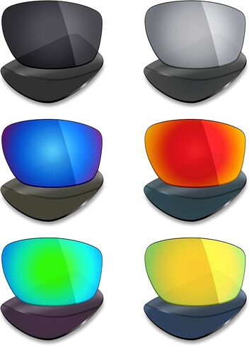 Mryok 6 Pairs Polarized Replacement Lenses for Wiley X Omega Sunglass - Stealth Black/Fire Red/Ice Blue/Silver Titanium/Emerald Green/24K Gold in Saudi Arabia