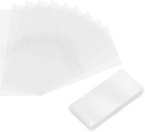 100 قطعة من شريط الانكماش المثقوب الشفاف من uxcell، 82 × 40 مم، أشرطة تغليف منكمشة بالحرارة للزجاجات تناسب قطر الغطاء 47-51 مم، سدادة الجرار لزجاجات أنبوب اختبار القطارة in Kuwait