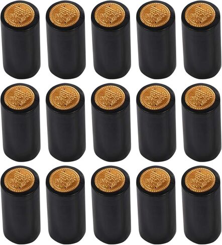 100Pcs Heat Shrink Wine Bottle Film - Black Pvc Shrink Capsules Top Seal Sleeves for Wine Bottling Home Restaurant Winery Wrapping in Saudi Arabia