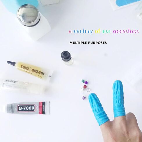 330 PCS Large Disposable Nitrile Finger Cots, Non-allergenic No Powder Finger Protectors，Thumb Covers Protector for Fingertips, Suitable for Manicure, Massage,Painting,Electronic Repair (Blue) in Kuwait