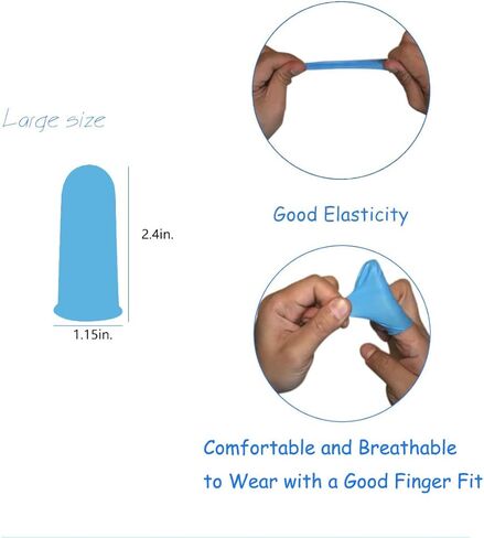330 PCS Large Disposable Nitrile Finger Cots, Non-allergenic No Powder Finger Protectors，Thumb Covers Protector for Fingertips, Suitable for Manicure, Massage,Painting,Electronic Repair (Blue) in Kuwait