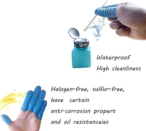 330 PCS Large Disposable Nitrile Finger Cots, Non-allergenic No Powder Finger Protectors，Thumb Covers Protector for Fingertips, Suitable for Manicure, Massage,Painting,Electronic Repair (Blue) in Kuwait