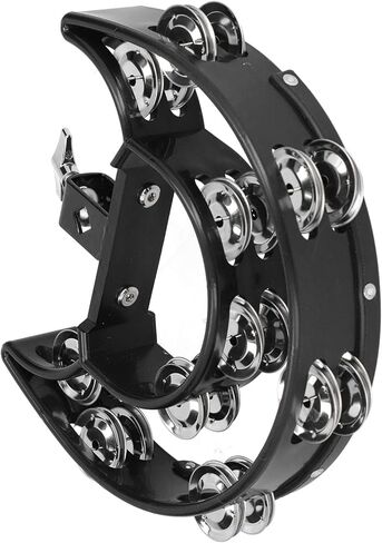Jeffergarden Hi Hat Tambourine with 40 Stainless Steel Bells Multifunctional Hand Bell Rattle for Drum Set icians Portable Percussion Instrument in Kuwait