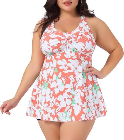 Agnes Orinda Plus Size Tankini Swimsuits for Women 2 Piece V Neck Floral Flowy Tops with Shorts Bathing Suits in Saudi Arabia