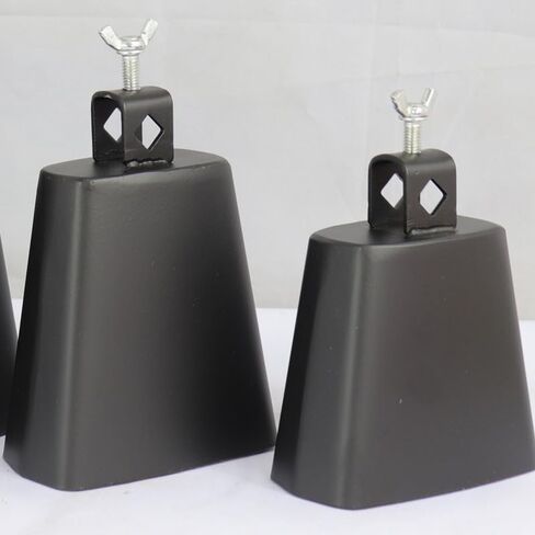 Steel Cowbell with Stick，Cowbell Instrument, 4 Inch Metal Steel Cow Bell with Handle Stick for Drum Set, Hand Percussion Noise Maker (5") in Saudi Arabia