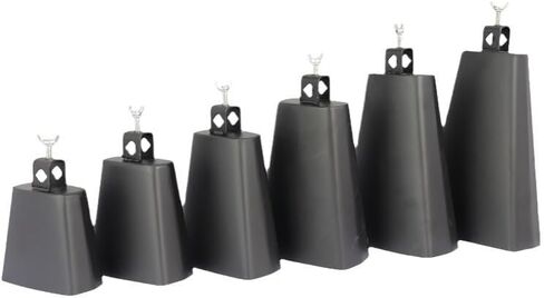 Steel Cowbell with Stick，Cowbell Instrument, 4 Inch Metal Steel Cow Bell with Handle Stick for Drum Set, Hand Percussion Noise Maker (5") in Saudi Arabia