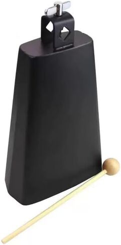 Steel Cowbell with Stick，Cowbell Instrument, 4 Inch Metal Steel Cow Bell with Handle Stick for Drum Set, Hand Percussion Noise Maker (5") in Saudi Arabia