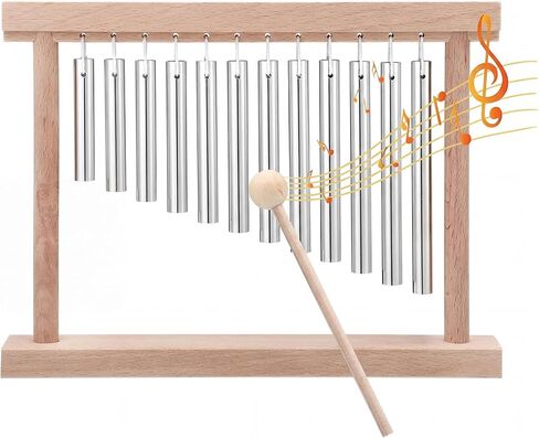 Classroom Chime for Attention Wooden Desk Meditation Wind Chime Bell with Mallet Teaching Aid Calm Down Signal for Teachers Quiet Management Tool Musical Percussion Instrument for Ornament in Kuwait