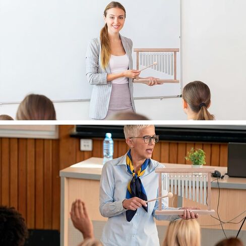 Classroom Chime for Attention Wooden Desk Meditation Wind Chime Bell with Mallet Teaching Aid Calm Down Signal for Teachers Quiet Management Tool Musical Percussion Instrument for Ornament in Kuwait