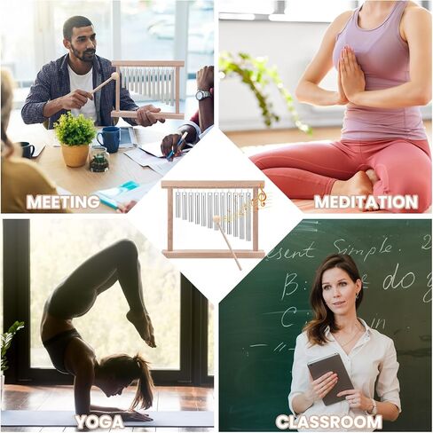 Classroom Chime for Attention Wooden Desk Meditation Wind Chime Bell with Mallet Teaching Aid Calm Down Signal for Teachers Quiet Management Tool Musical Percussion Instrument for Ornament in Kuwait