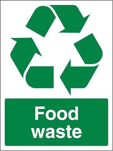 Food Waste - Recycling Symbol 150 x 200 mm - Glow In The Dark 1mm Rigid Plastic in Saudi Arabia