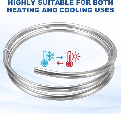 uxcell Stainless Steel Tubing Coil, 1/8" OD x 13.12 ft Industrial 316 Stainless Steel Welded Tubing with Gloves, Silver Tone 0.02"Thickness in Saudi Arabia