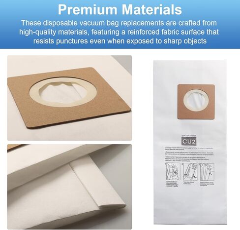 أكياس عمودية AH10143 للمكنسة الكهربائية Hoover HushTone CU2 CH54013 CH54015 CH54113 CH54115، لأكياس المكنسة الكهربائية التجارية Hoover، 10 عبوات - أبيض in Kuwait