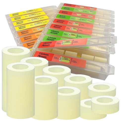 EEEEE 125 قطعة من الفواصل المستديرة المصنوعة من النايلون الأسود للبراغي، مجموعة متنوعة من فواصل الأجهزة، غير مترابطة، مسامير M6، ID 6.2 مم، OD 11 مم، 3 4 5 6 8 10 12 15 18 20 25 مم (أسود) in Kuwait