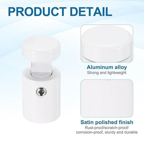 MECCANIXITY 4pcs Side Clamp Standoffs, 5/8" x 3/4" White Aluminum Standoff Screws Wall Sign Mounting Hardware Edge Grips for Acrylic Signs, Hanging Picture Frame in Saudi Arabia