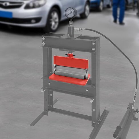 طقم ملحقات مكابس الضغط الهيدروليكي مقاس 12 بوصة من الفولاذ عالي التحمل لمكابس المتاجر الهيدروليكية القياسية 12/20 طن، تصميم زنبركي مزدوج، أحمر in Kuwait