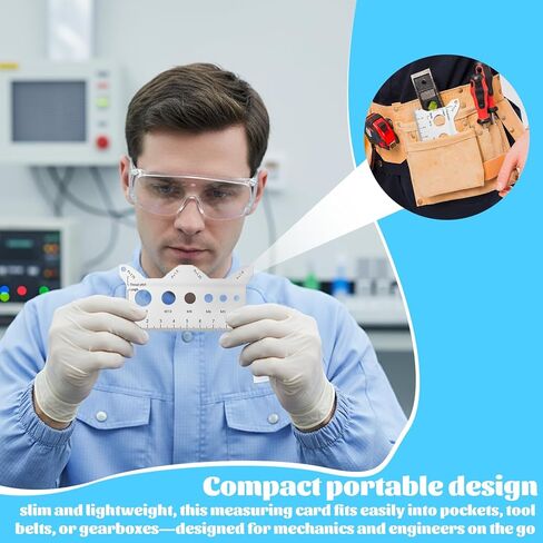 بطاقة قياس مسمار مزدوجة الجوانب من الفولاذ المقاوم للصدأ، مدقق خيط متري احترافي وأداة قياس مسمار لمهندسي الميكانيكا في المشروعات اليدوية in Kuwait
