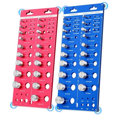 فاحص خيط صامولة ومسمار 66، حجم المسمار ومقياس الخيط مع 27 مقياسًا قياسيًا و27 متريًا و12 لقمة مثقاب، مقياس معرف المسمار والصامولة، أداة قياس حجم المسمار مع قاعدة لولبية مغناطيسية in Kuwait